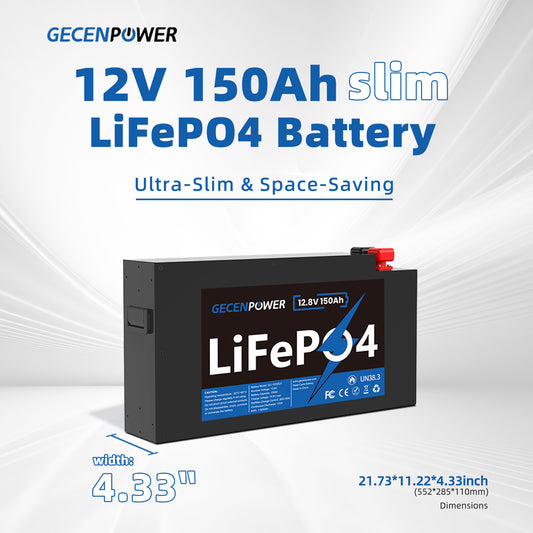12.8V 150Ah slim LiFePO4 Battery Ultra-Slim & Space-Saving
