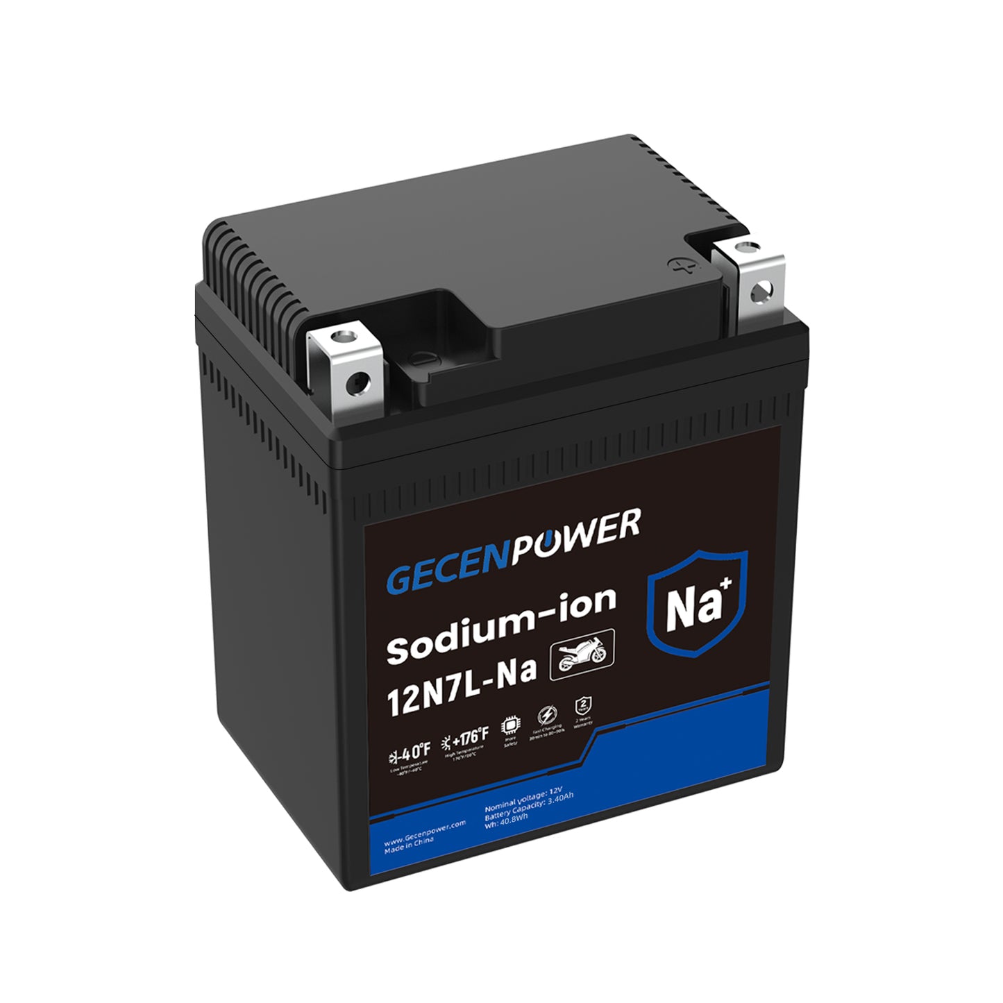 12N7L 12.8V 2.55Ah Sodium-Ion Motorcycle Battery For Motorcycles, ATVs, UTVs