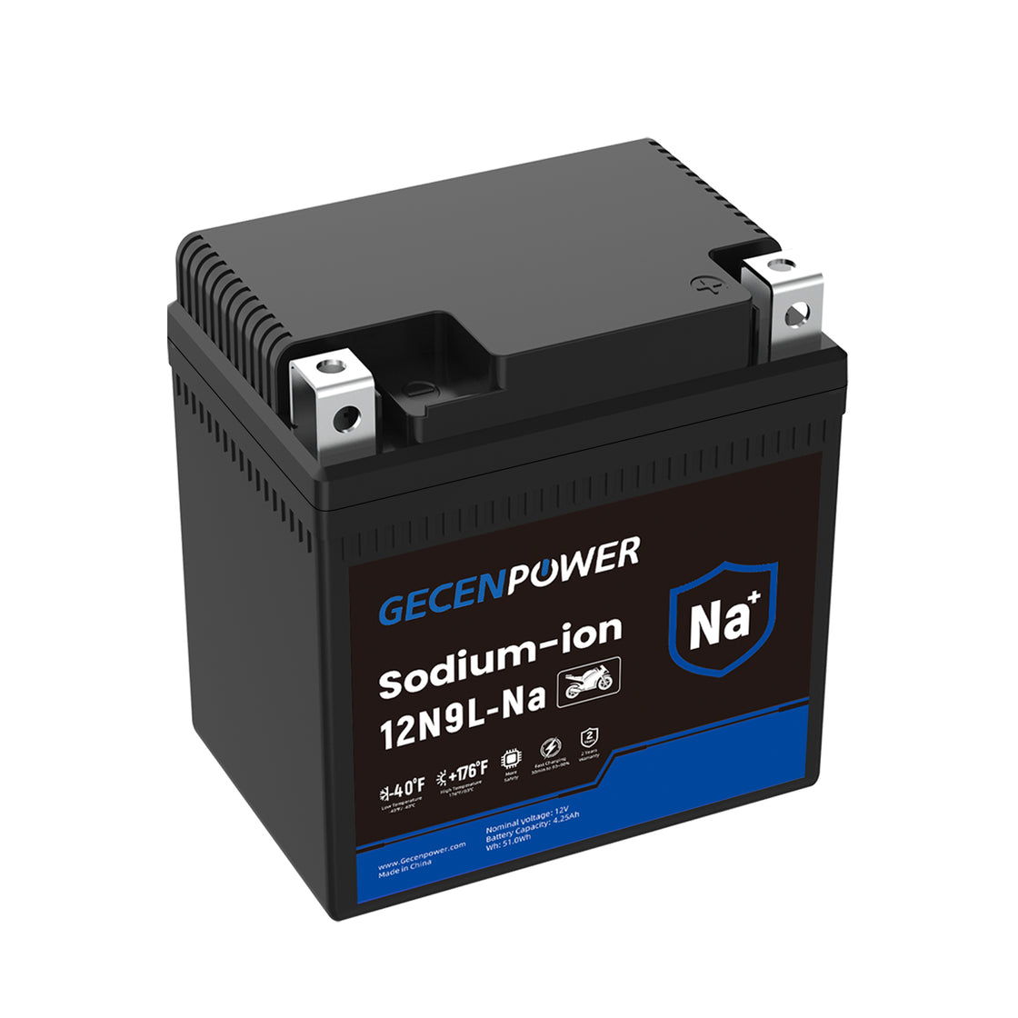 12N9L 12V 4.25Ah Sodium-Ion Motorcycle Battery For Motorcycles, ATVs, UTVs