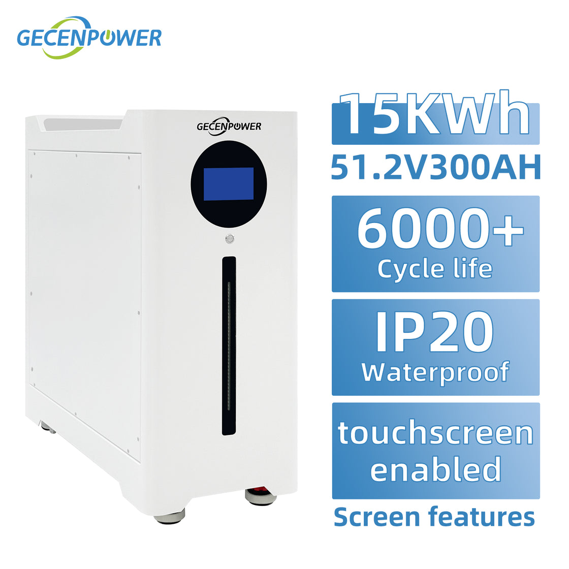 R48300S 51.2V 300Ah Vertical Lithium Iron Phosphate (LiFePO4) Battery