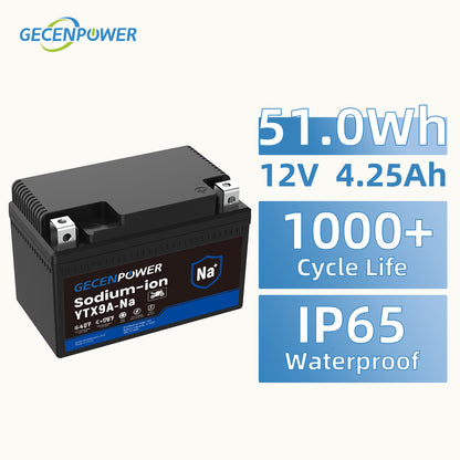 YTX9A 12.8V 4.25Ah Sodium-Ion Motorcycle Battery For Motorcycles, ATVs, UTVs