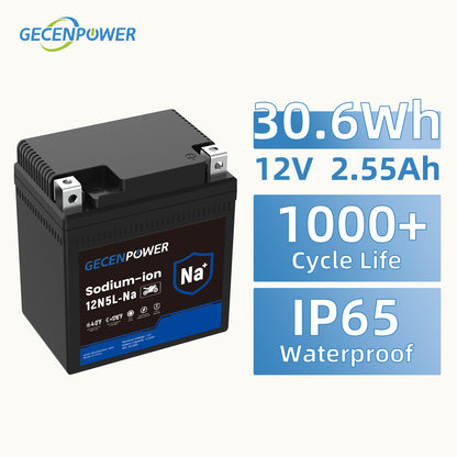 12N5L 12.8V 2.55Ah Sodium-Ion Motorcycle Battery For Motorcycles, ATVs, UTVs