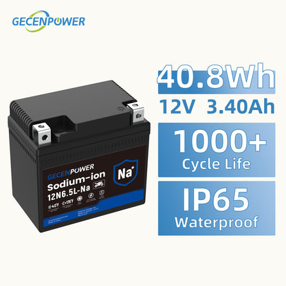 12N6.5L 12.8V 2.55Ah Sodium-Ion Motorcycle Battery For Motorcycles, ATVs, UTVs