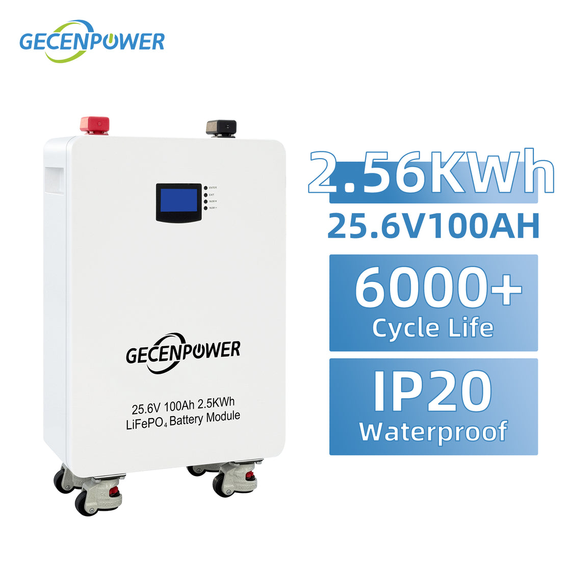 R24100S 25.6V 100Ah Vertical Lithium Iron Phosphate (LiFePO4) Battery