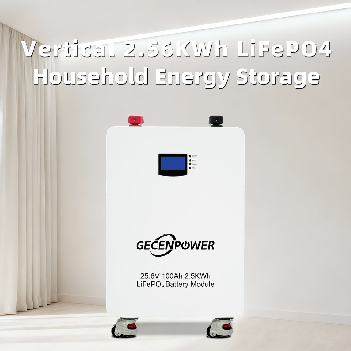 R24100S 25.6V 100Ah Vertical Lithium Iron Phosphate (LiFePO4) Battery