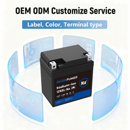 12N9L 12.8V 4.25Ah Sodium-Ion Motorcycle Battery For Motorcycles, ATVs, UTVs