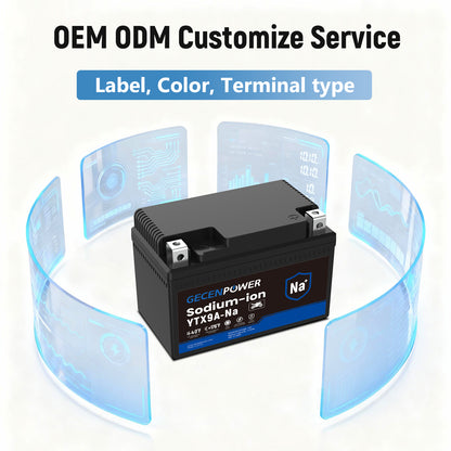 YTX9A 12.8V 4.25Ah Sodium-Ion Motorcycle Battery For Motorcycles, ATVs, UTVs