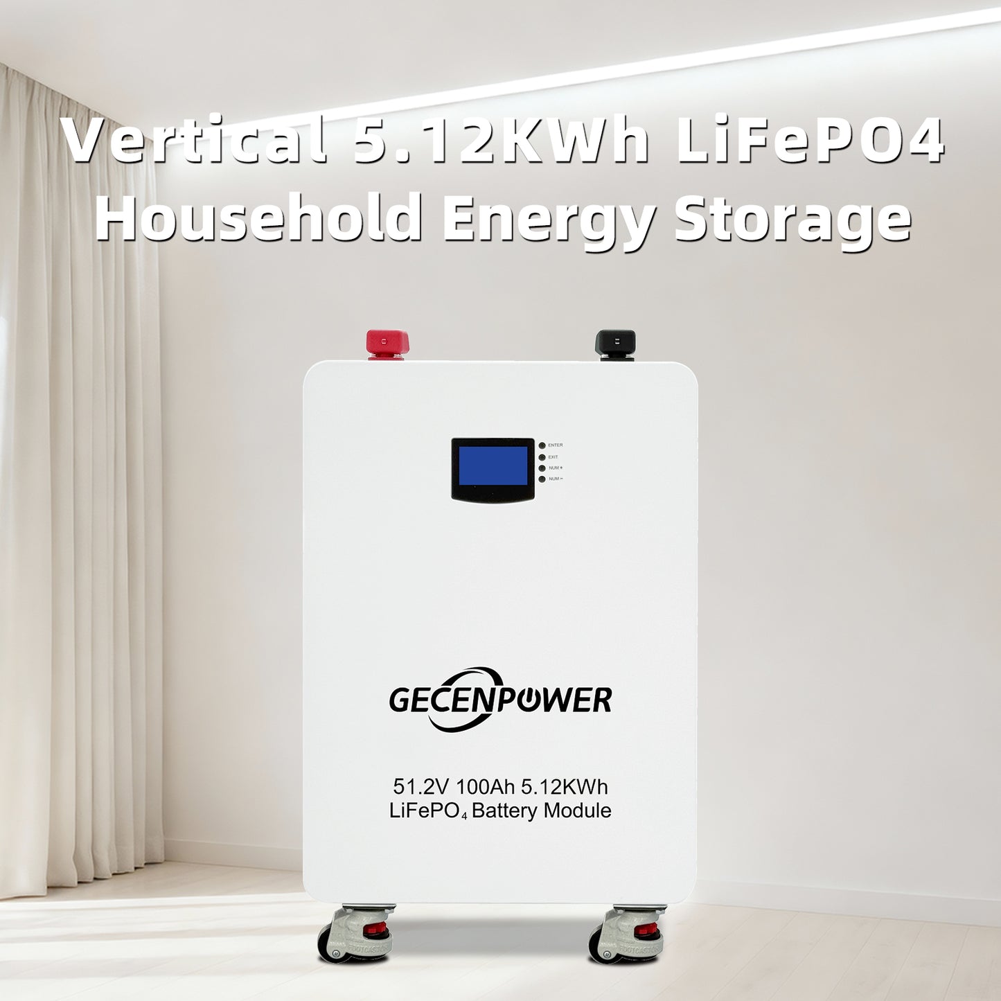 51.2V-100Ah Vertical Lithium Iron Phosphate (LiFePO4) Battery