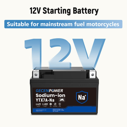 YTX7A 12.8V 3.4Ah Sodium-Ion Motorcycle Battery. For Motorcycles, ATVs, UTVs