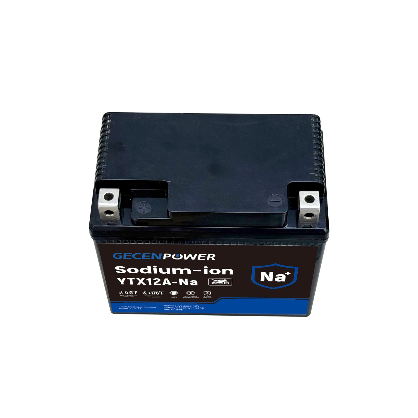 YTX12A 12.8V 4.25Ah Sodium-Ion Motorcycle Battery. For Motorcycles, ATVs, UTVs
