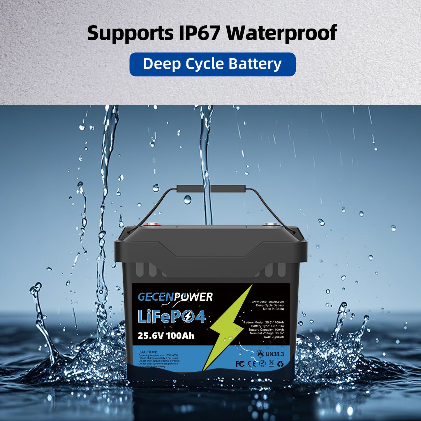 25.6V 100Ah LiFePO4 Battery Deep Cycle Battery, Suitable for various scenarios and devices.