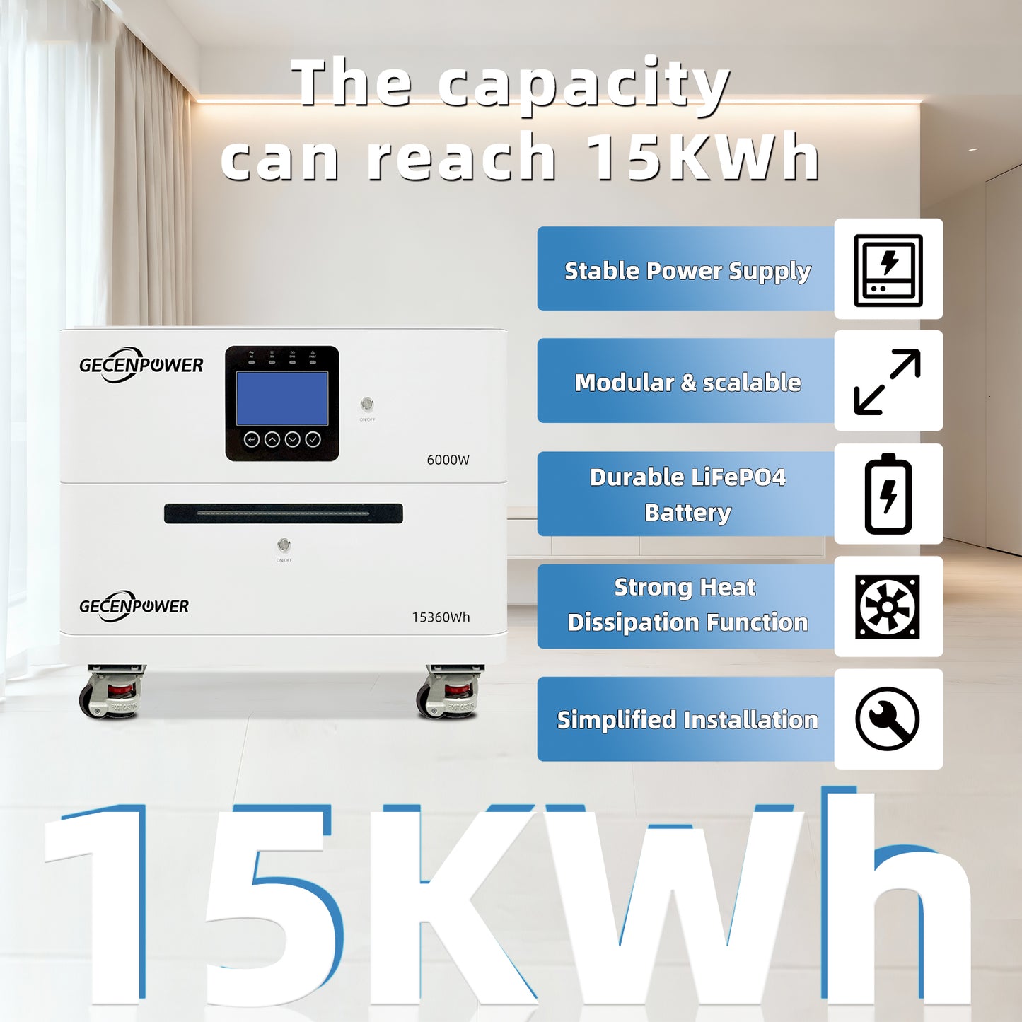 GC-A0615 51.2V 314Ah Vertical Lithium Iron Phosphate (LiFePO4) Battery