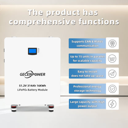 51.2V 314Ah Vertical Lithium Iron Phosphate (LiFePO4) Battery