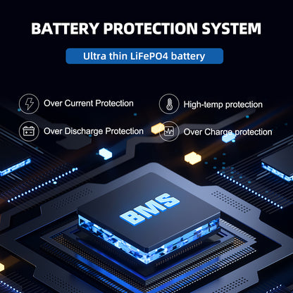 12.8V 100Ah slim LiFePO4 Battery Ultra-Slim / Space-Saving.It features a space-saving ultra-thin body.
