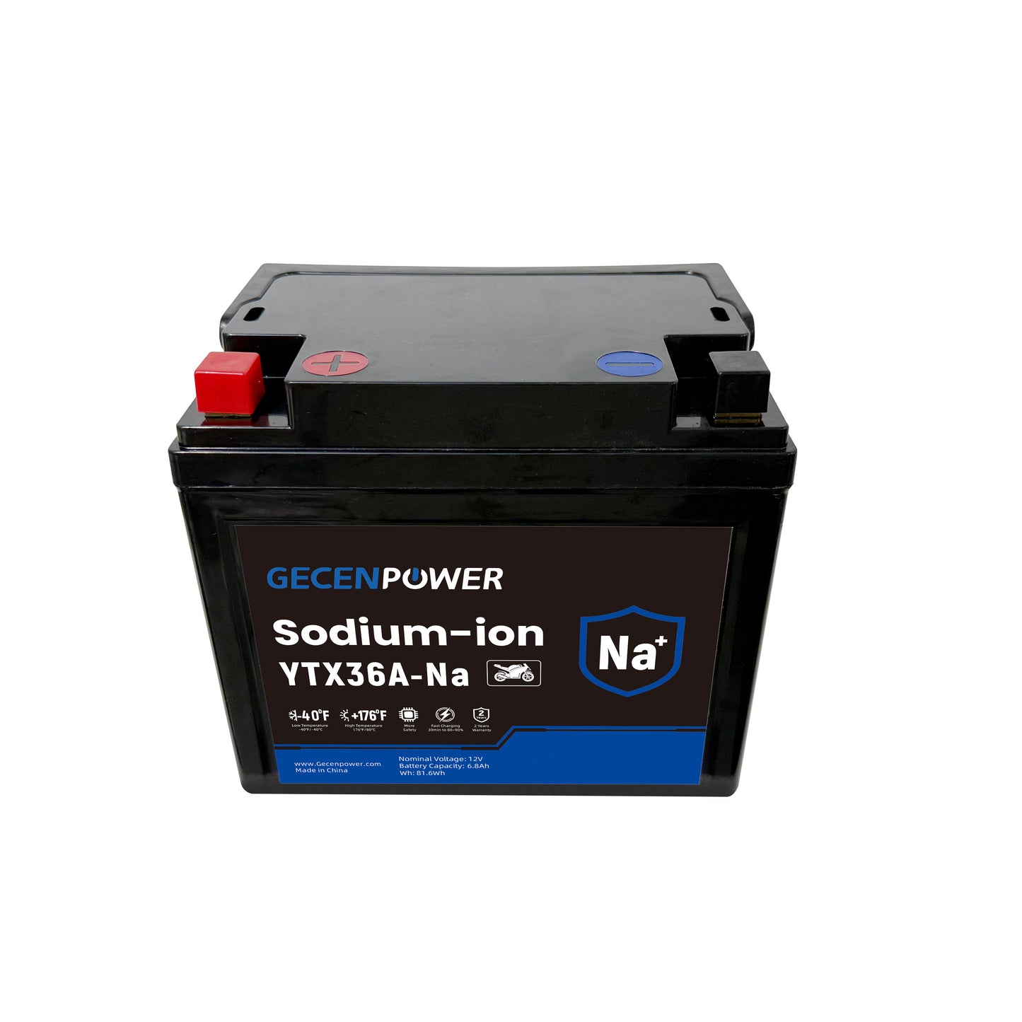 YTX36A 12.8V 6.8Ah Sodium-Ion Motorcycle Battery. For Motorcycles, ATVs, UTVs