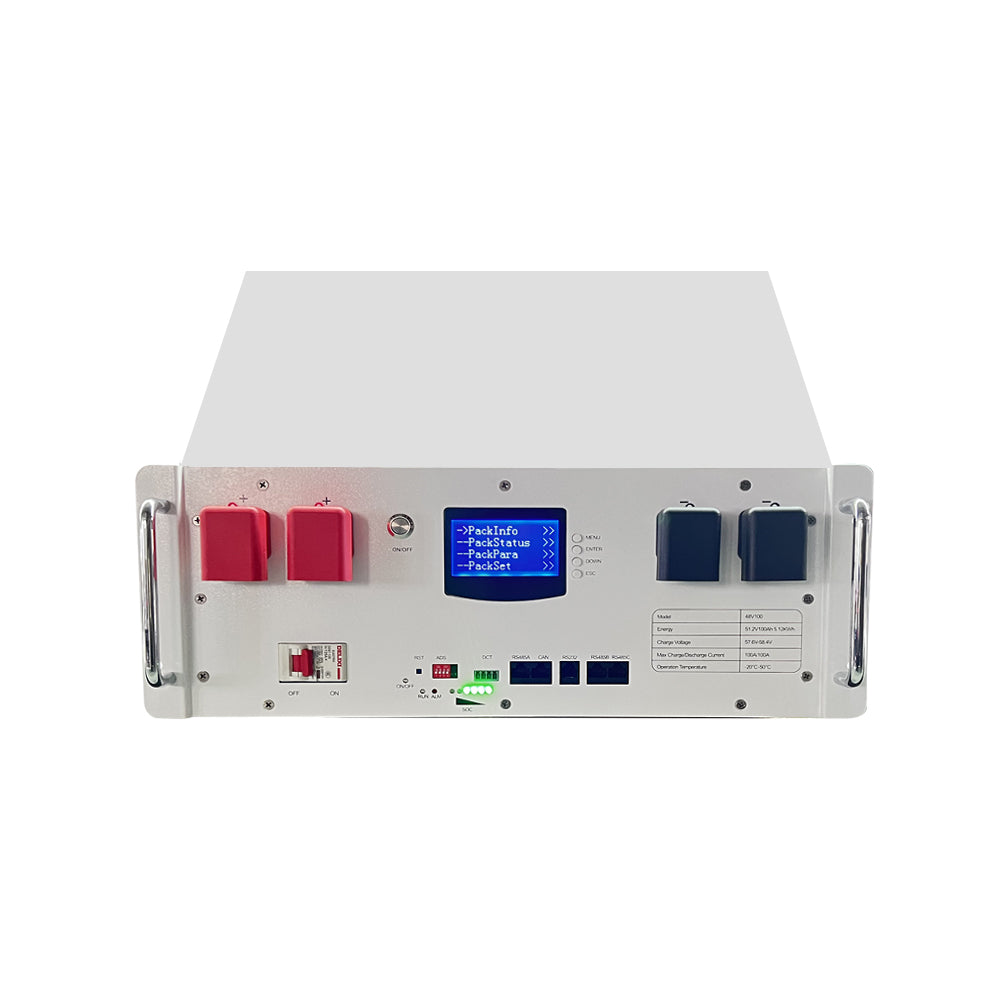 51.2V 100Ah Rack-Mounted Lithium Iron Phosphate (LiFePO4) Battery