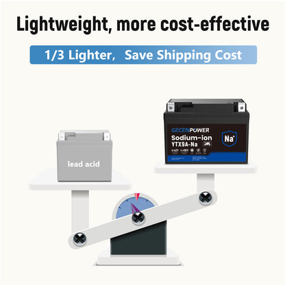 YTX9A 12.8V 4.25Ah Sodium-Ion Motorcycle Battery For Motorcycles, ATVs, UTVs