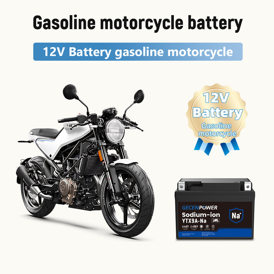 YTX9A-Na 12V 4.25Ah Sodium-Ion Motorcycle Battery For Motorcycles, ATVs, UTVs