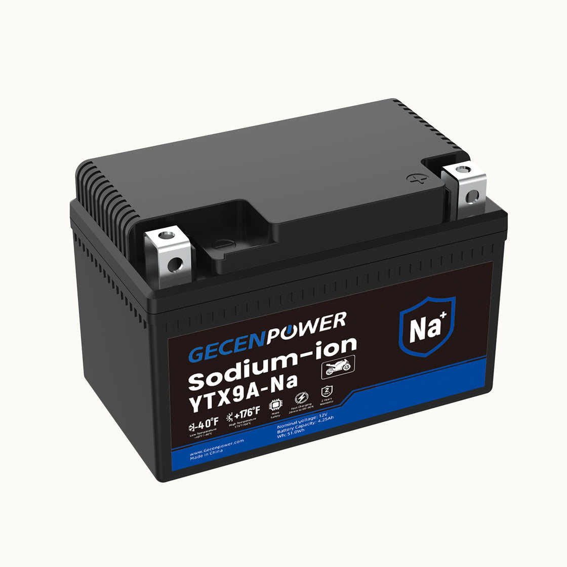 YTX9A-Na 12V 4.25Ah Sodium-Ion Motorcycle Battery For Motorcycles, ATVs, UTVs