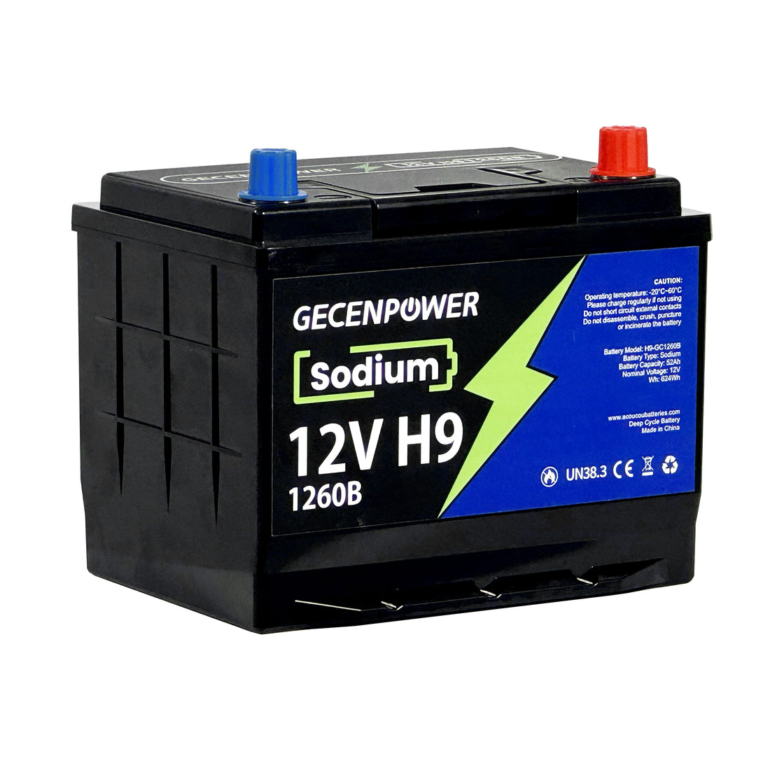 Gecenpower 12V 52Ah Sodium Ion Battery Built-in BMS Deep Cycle for Light Trucks, RVs,Marine